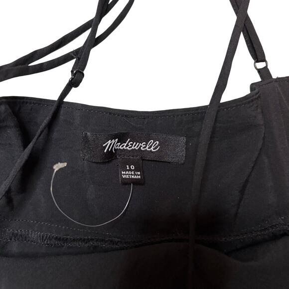 Madewell Black Slip Midi Dress Size 10 V-Neck Adjustable Straps NWOT - Picture 8 of 9